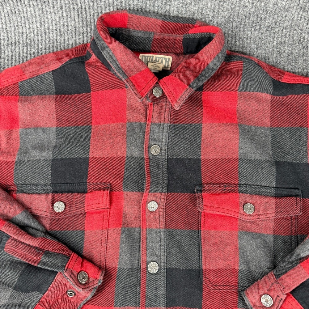 Duluth Trading Co Jacket Men's 2XL Tall Plaid Heavy Flannel Shirt‎ Jacket Lined